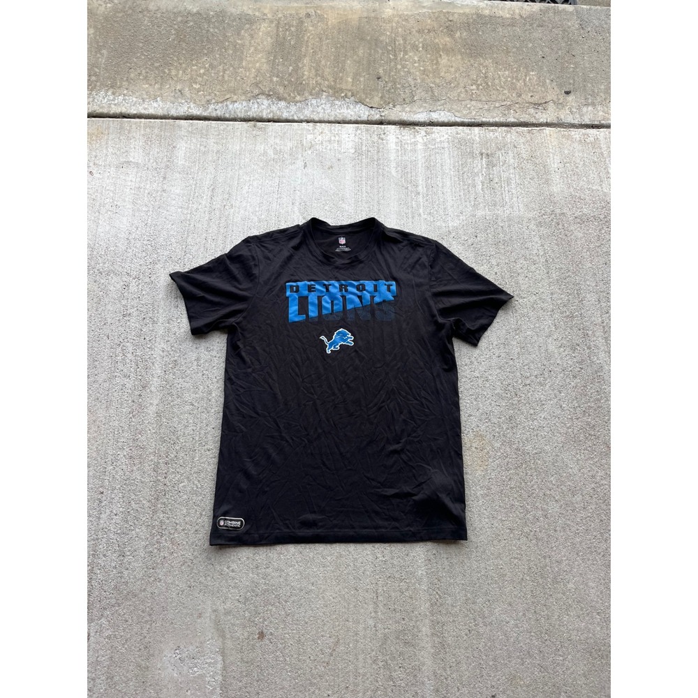 NFL Detroit Lions New Era Combine Authentic Black Graphic T-Shirt Mens Medium